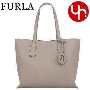 FURLA Leather Shoulder Tote Bag Stucco Gray